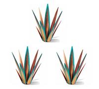 Remingtape Lot de 3 grandes sculptures de tequila rustiques en métal pour terrasse extérieure, décoration intérieure, peintes à la main, 55 cm