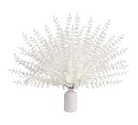 Remingtape Lot de 36 tiges d'eucalyptus artificielles blanches - Branches d'eucalyptus - Feuilles pour arrangements floraux, bouquets de mariage, décoration