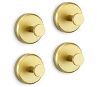 Remingtape Lot de 4 crochets adhésifs pour salle de bain en verre porte murale 304 crochets en métal pour de salle de bain Doré