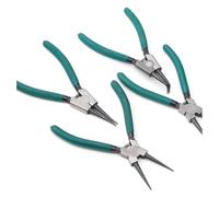 Remingtape Lot de 4 pinces à circlips avec mâchoire droite/courbée, pince de précision robuste avec mécanisme à ressort