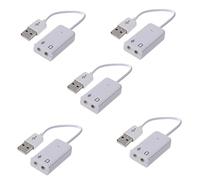Remingtape Lot de 5 adaptateurs audio pour microphone 3,5 mm - Prise USB 2.0 - Carte son - Haut-parleur
