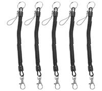 Remingtape Lot de 5 fermoirs mousquetons noirs à vis pour câble spiralé