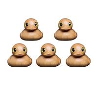 Remingtape Lot de 5 mini canards en caoutchouc faits à la main - Porte- - Statue de canard en caoutchouc sculptée à la main