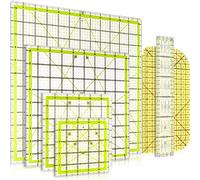 Remingtape Lot de 6 règles carrées en acrylique, règle de matelassage, règle de coupe, marqueur transparent, règle de repassage en acrylique