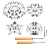 Remingtape Lot de 6 tampons de cuisine, emporte-pièces, gaufres en alliage d'aluminium, moule Bunuelos, avec