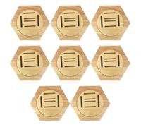 Remingtape Lot de 8 porte-médailles en bois simples hexagonaux - mural décoratif - Pour chambre à coucher et salon