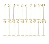 Remingtape Numéros de table de fête 1-20 pour fête de mariage 12 avec base de support stable