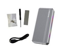 Remingtape NVMe M.2 SSD Mobile Disque Dur Box 40Gbps USB 4.0 Lecteur de Disque SSD Lumière RGB avec Ventilateur