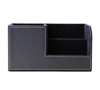 Remingtape Organiseur de bureau en cuir synthétique avec 3 compartiments de rangement divisés pour les fournitures de bureau (noir)