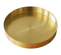 Remingtape Plateau rond doré décoratif en métal - Plateau de maquillage - Organisateur pour table de lavage, robe, laiton, 7,9 cm