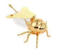 Remingtape Récipient à miel créatif en métal avec louche, bocal de conservation de miel, décoration décorative pour le rangement, doré