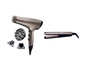Remington Coffret Cadeau - Set de Coiffure Sèche-Cheveux Keratin Protect et Lisseur Keratin Therapy - AC8002 et S8590