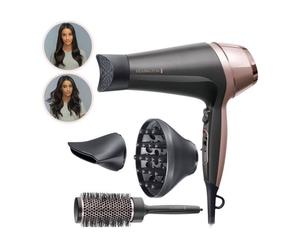 Remington D5706 Coffret Coiffure, Seche-Cheveux Ionique Curl Confidence 2200W, Brosse 45mm, Grille Ceramique, Leger, Silencieux