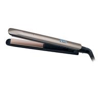 Remington Lisseur Cheveux [Soin Kératine & Huile d'amande] Protect (Soin des cheveux, Céramique, Ecran LCD, 10 réglages de Température 150-230°C, Voltage universel,pochette) Fer à lisser S8540