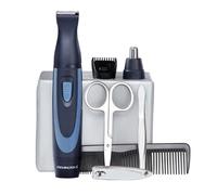 Remington NE3890 Kit de voyage pour nez et oreilles 13 pièces (3 accessoires : fixation rotative pour nez et oreille, tondeuse et peigne de 1 à 5 mm, fonctionne avec piles, accessoires et étui à