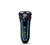 Remington R6 Aqua Wet & Dry Rasoir électrique rotatif pour homme (100% étanche, tondeuse pop-up, utilisation 60 min, charge rapide 5 min, sans fil, chargement USB, pochette de voyage) R6000