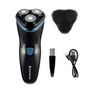 Remington Rasoir électrique rotatif R1 pour homme (rasage à sec, autonomie de 30 minutes, tondeuse pop-up, lames flexibles et col pivotant, utilisation sans fil, charge USB-C, tension mondiale) R1000