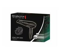 Remington Sèche-cheveux Ionique [Puissant & Léger] Ionic Dry Noir (2200W, coiffage délicat en douceur & répartition uniforme de chaleur, 3 températures / 2 vitesses, concentrateur, diffuseur) D3198