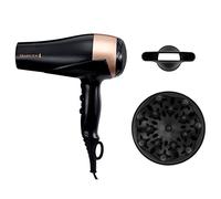 Remington Sèche-Cheveux Ionique [Soin Brillance & Douceur - Cheveux Naturels et Colorés] Eclat Brillance (Puissant 2200W, sans frisottis, 3 températures/ 2 vitesses, Concentrateur + Diffuseur) D6098