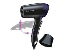 Remington Sèche-Cheveux Pliable [Ultra Compact Léger] On The Go (Puissant 1400W, 2 températures par vitesse, réglage de voltage universel, concentrateur) Sèche-cheveux de voyage D2400