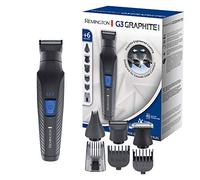Remington Tondeuse Barbe [Multifonction Visage&Corps] Graphite Series G3 (Lame Graphite, 3 Têtes interchangeables et lavables,Sabots ajustables 0,5-20mm, Sans Fil 40min, Pochette)Tondeuse PG3000