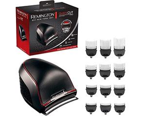 Remington Tondeuse Cheveux [Moteur Puissant] QuickCut Pro (Utilisation Facile, Lames acier inoxydable Auto-Affûtées incuvées, 12 Sabots 1,5-25 mm, Sans Fil - 70 min, Trousse) Tondeuse HC4300