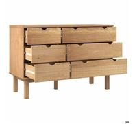 Remise 2026®BUFEET Avec rangement Brun - Commode de chambre OTTA 111x43x73 5cm - Bois de pin massif 185 1417196