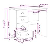 Remise 2026®Bureau informatique Marron - Bureau d'écriture multi-rangements avec tiroir ASKIM Marron 95x40x75cm 710 7581716