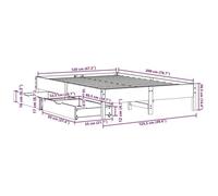 Remise 2026®Cadre de lit - sans matelas - cire marron - Structure de lit double - 120x200cm - bois pin massif 643 1705808