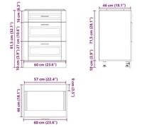 Remise 2026®Caisson de cuisine Blanc - Armoire de cuisine - Armoire à vitrine - Porto - blanc - Bois d'ingénierie 237 2866163