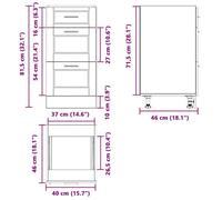 Remise 2026®Caisson de cuisine Blanc - Meuble bas de cuisine - Armoire à vitrine - « Porto » - avec rangement - Bois d'ingénierie