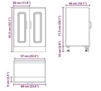 Remise 2026®Caisson de cuisine Gris - Meuble bas pour évier Kalmar - gris béton - Bois d'ingénierie 477 4774113
