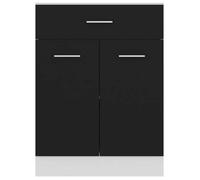 Remise 2026®Caisson de cuisine Noir - Armoire à tiroirs de cuisine - Armoire à vitrine - ""Lyon"" Noir 60x46x81,5cm - Bois d'ingéni