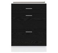 Remise 2026®Caisson de cuisine Noir - Armoire bas de cuisine - Vitrine de cuisine - bas avec tiroir - chêne Noir - 60x46x81,5cm 4
