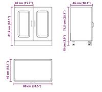 Remise 2026®Caisson de cuisine Noir - Meuble bas pour évier Kalmar - Noir - 80x46x81,5cm - Bois ingénierie 574 2163631