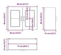 Remise 2026®Caisson haut cuisine Blanc - Meuble mural de cuisine avec porte en verre Kalmar - Blanc - 766 4652083
