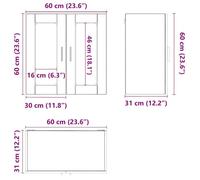 Remise 2026®Caisson haut cuisine Blanc - Meuble mural de cuisine avec porte en verre Porto - blanc - 298 9049464