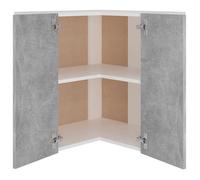 Remise 2026®Caisson haut cuisine Gris - Armoire d'angle suspendue ""Lyon"" - avec rangement - gris béton - 57x57x60cm - Bois d'ingé