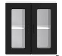 Remise 2026®Caisson haut cuisine Noir - Meuble mural de cuisine avec porte en verre Porto noir 254 1855259