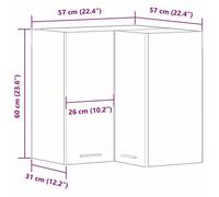 Remise 2026®Caisson haut cuisine Noir - Vitrine suspendue avec étagère Lyon - chêne Noir - 57x57x60cm 573 8432572
