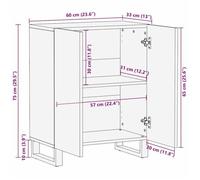Remise 2026®Enfilade de rangement Beige - Buffet Naturel 60x33 5x75cm - Bois de mangue massif 568 9078941