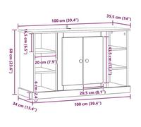 Remise 2026®Enfilade de rangement Noir - Buffet bas - chêne Noir - 100x35 5x60cm - Bois d'ingénierie 990 5911939