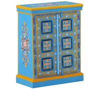 Remise 2026®Enfilade de rangement Turquoise - Buffet bas - Bois massif de manguier Peinture manuelle turquoise 411 5970466