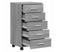Remise 2026®Gris - Armoire à tiroirs - grand stockage - Buffet bas - avec roulettes - Sonoma gris - Bois d'ingénierie 471 8240488