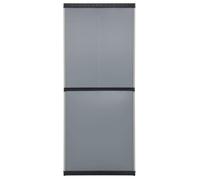 Remise 2026®Gris - Armoire de rangement de jardin - grand stockage - Haut de rangement - 3 étagères Gris/noir 68x40x168cm 212 555