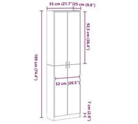 Remise 2026®Meuble vêtements Noir - Armoire de chambre - grand stockage - Armoire penderie - chêne Noir - 55x25x189cm - Bois d'in