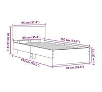 Remise 2026®Structure de lit adulte - single lit - Cadre de lit - Bois Ancien - 90x190cm - Bois d'ingénierie 520 6875325