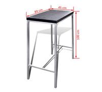 Remise 2026®Table cuisine 2/4 personnes + chaises Noir - Ensemble de bar à petit-déjeuner 949 2441991