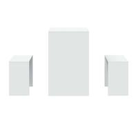 Remise 2026®Table cuisine 2 personnes + 2 chaises Blanc - Ensemble table à manger et bancs 3pcs - blanc - Bois d'ingénierie 441 6