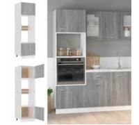 ""Remise""Armoire à micro-ondes ""Lyon"" - Buffet Bahut de cuisine/Meuble bas - Sonoma gris 60x57x207 cm JILIMAISON2025 7677618